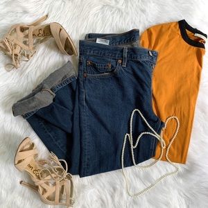 Levi’s crop taper button fly